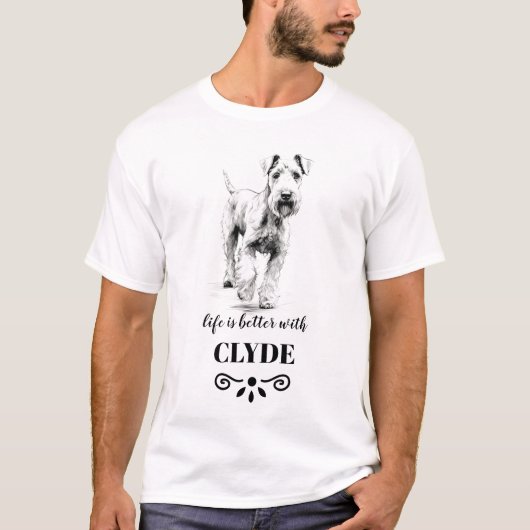 Airedale Terrier Life ist besser Custom Dog Name T-Shirt (Vorderseite)