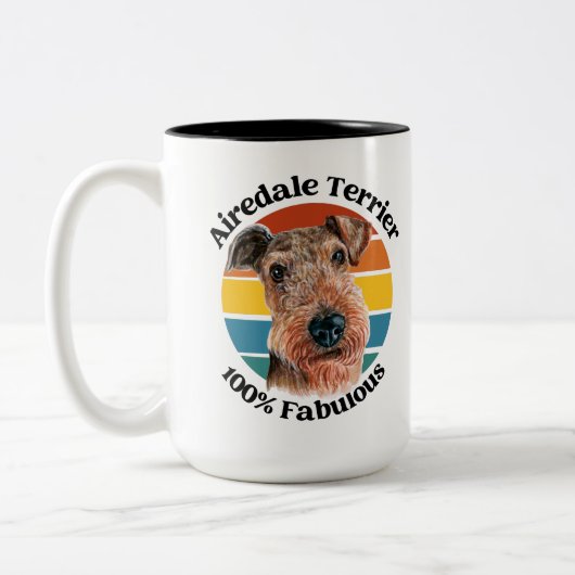 Airedale Terrier lustiges Zitat Zwei-Tone-Tasse Zweifarbige Tasse (Links)