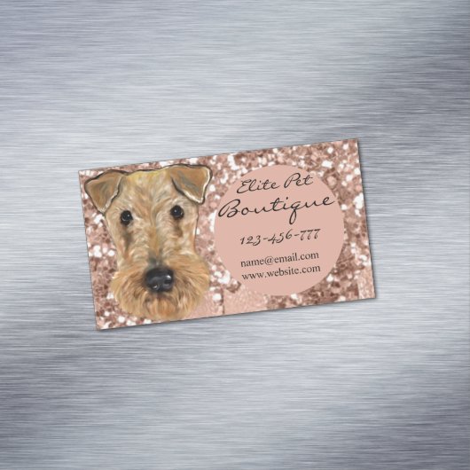 AIREDALE TERRIER MAGNETISCHE VISITENKARTE (Beispiel)