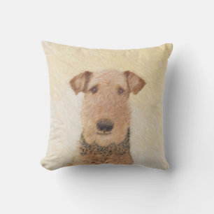 Airedale Terrier Malerei - Niedliche Originalkunst Kissen