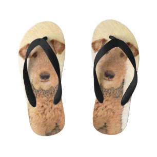 Airedale Terrier Malerei - Süße Originalkunst Kinderbadesandalen