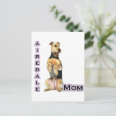 Airedale Terrier Mama 4 Postkarte (Stehend Vorderseite)