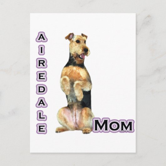 Airedale Terrier Mama 4 Postkarte (Vorderseite)