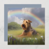 Airedale Terrier Memorial Custom Dogenname Rainbow (Vorne/Hinten)