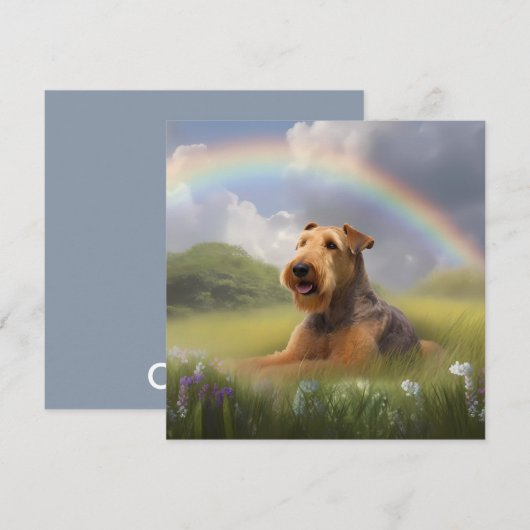 Airedale Terrier Memorial Custom Dogenname Rainbow (Vorne/Hinten)