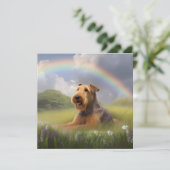 Airedale Terrier Memorial Custom Dogenname Rainbow (Stehend Vorderseite)