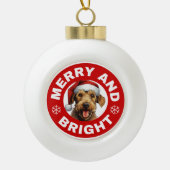 Airedale Terrier Merry and Bright Keramik Kugel-Ornament (Vorderseite)