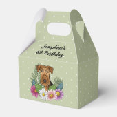 Airedale Terrier mit bunten Blume Geburtstag Geschenkschachtel (Rückseite)