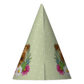 Airedale Terrier mit bunten Blume Geburtstag Partyhütchen (Rückseite)