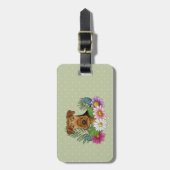 Airedale Terrier mit farbigen Blume und Text Gepäckanhänger (Vorderseite vertikal)