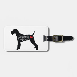 Airedale-Terrier mit Herz-Hundezucht-Liebe Gepäckanhänger