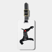 Airedale-Terrier mit Herz-Hundezucht-Liebe Gepäckanhänger (Vorderseite vertikal)