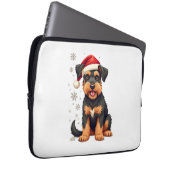 Airedale Terrier mit Weihnachtsmütze Laptopschutzhülle (Vorne Rechts)