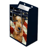 AIREDALE TERRIER MITTLERE GESCHENKTÜTE (Rückseite Schrägansicht)