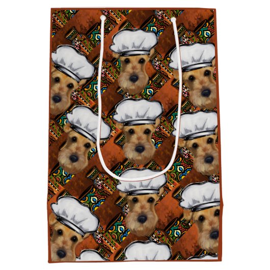 Airedale Terrier Mittlere Geschenktüte (Rückseite)