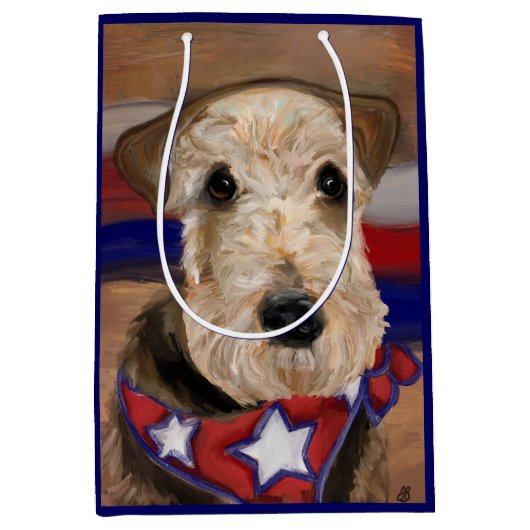 AIREDALE TERRIER MITTLERE GESCHENKTÜTE (Vorderseite)