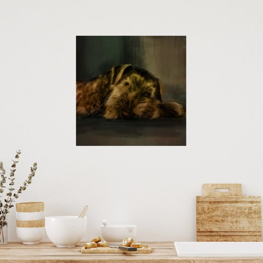 Airedale Terrier Mixed Media Poster (Küche)