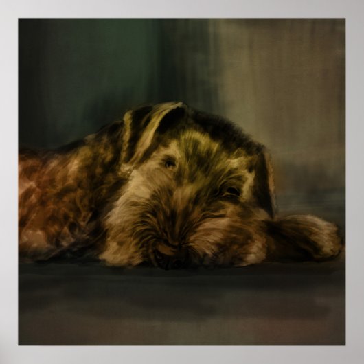 Airedale Terrier Mixed Media Poster (Vorne)