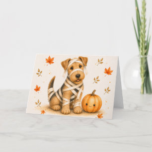 Airedale Terrier Mumie Halloween Karte