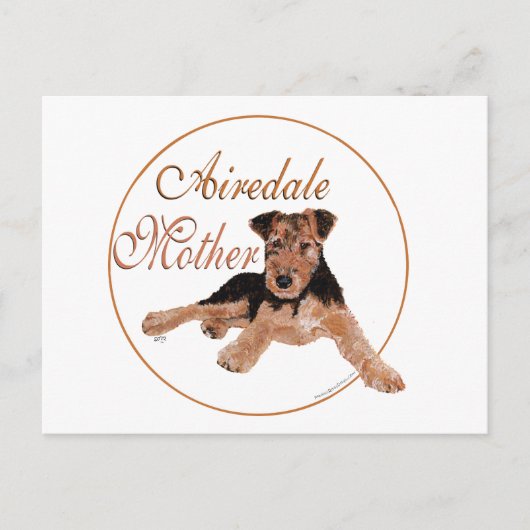 Airedale Terrier Mütter Day Postkarte (Vorderseite)