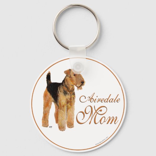 Airedale Terrier Mütter Day Schlüsselanhänger (Vorderseite)