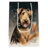 Airedale Terrier Neues Jahr Mittlere Geschenktüte (Rückseite)