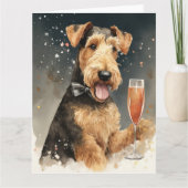 Airedale Terrier New Year Card Karte (Vorderseite)