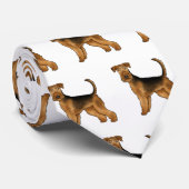 Airedale Terrier Niedlich Bingley Terrier Dog Patt Krawatte (Gerollt)