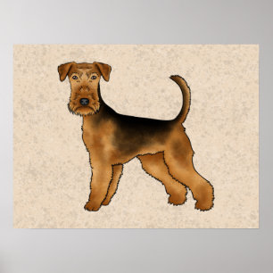 Airedale Terrier Niedlich Cartoon Dog Bingley Terr Poster