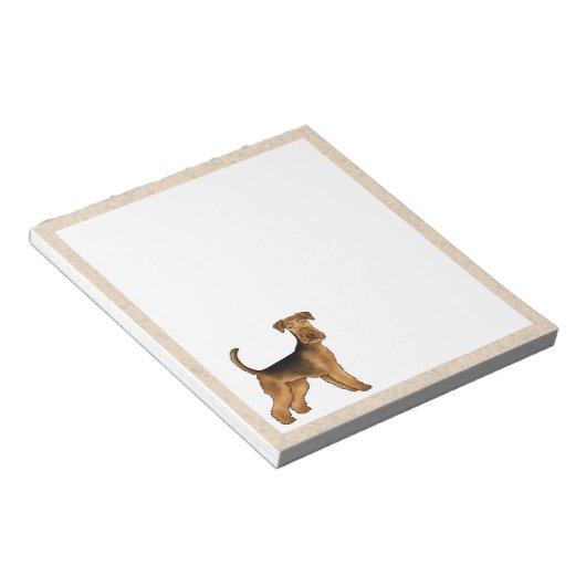 Airedale Terrier Niedlich Cartoon Dog Illustration Notizblock (angewinkelt)