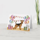 Airedale Terrier Niedlich Dog Pastel Happy Birthda Karte (Vorderseite)