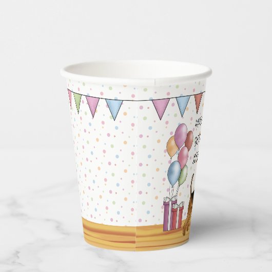 Airedale Terrier Niedlich Dog Pastel Happy Birthda Pappbecher (Rechts)