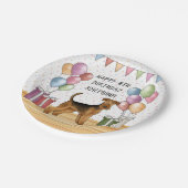 Airedale Terrier Niedlich Dog Pastel Happy Birthda Pappteller (Schrägansicht)