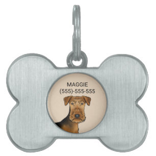 Airedale Terrier Niedlicher Cartoon Dog Nah-Up Tiermarke