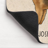 Airedale Terrier Niedlicher Cartoon Hund und Name  Mousepad (Ecke)