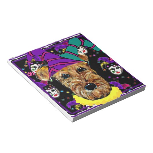 AIREDALE TERRIER NOTIZBLOCK (angewinkelt)