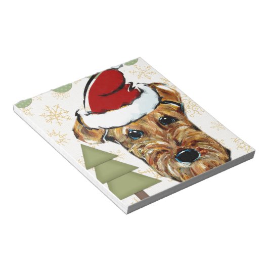 AIREDALE TERRIER NOTIZBLOCK (angewinkelt)