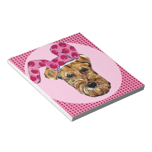 AIREDALE TERRIER NOTIZBLOCK (angewinkelt)