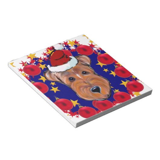 AIREDALE TERRIER NOTIZBLOCK (angewinkelt)