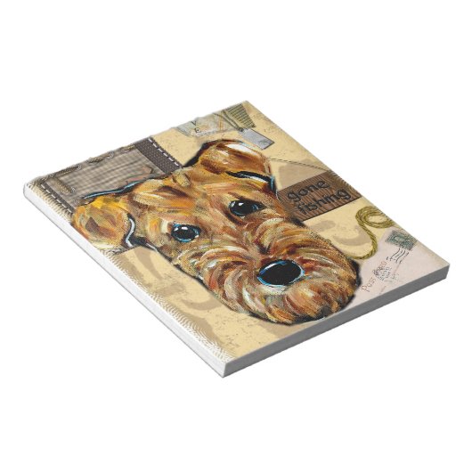 AIREDALE TERRIER NOTIZBLOCK (angewinkelt)