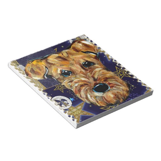 AIREDALE TERRIER NOTIZBLOCK (angewinkelt)