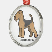 airedale Terrier Ornament Aus Metall (Links)