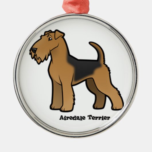 airedale Terrier Ornament Aus Metall (Vorne)