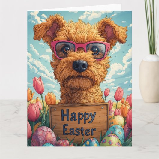 Airedale Terrier Ostereier Karte (Vorderseite)