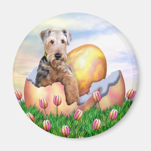 Airedale Terrier Osterüberraschung Magnet (Vorne)