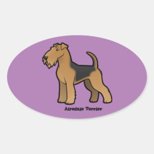 airedale Terrier Ovaler Aufkleber