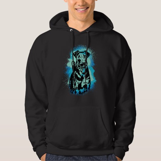 Airedale Terrier Paint Blue Design Dog Mom Dad_1 Hoodie (Vorderseite)
