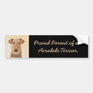 Airedale Terrier Painting - Niedliche Kunst Autoaufkleber
