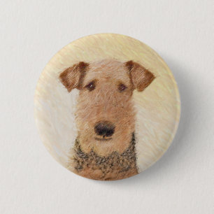 Airedale Terrier Painting - Niedliche Kunst Button