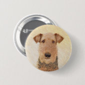 Airedale Terrier Painting - Niedliche Kunst Button (Vorne & Hinten)